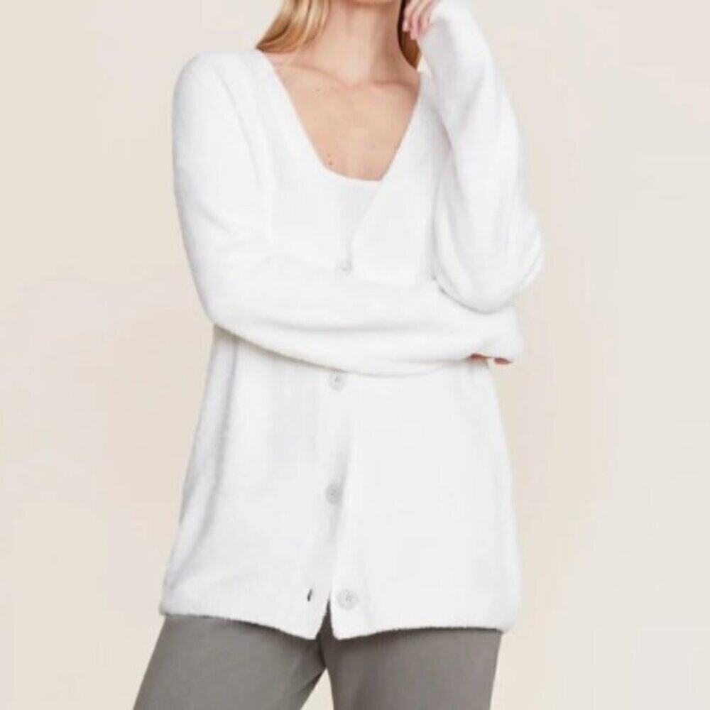 CozyChic Lite® Cable Button Cardigan - Pearl - Size: Large - 10/12